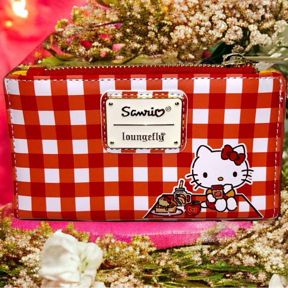 Loungefly Sanrio Hello Kitty Gingham Cosplay Crossbody Bag and Matching Wallet - Picture 7 of 8